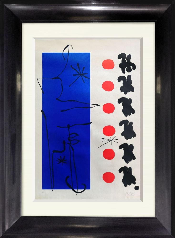 Lithograph Miró - ROUGE ET BLEU