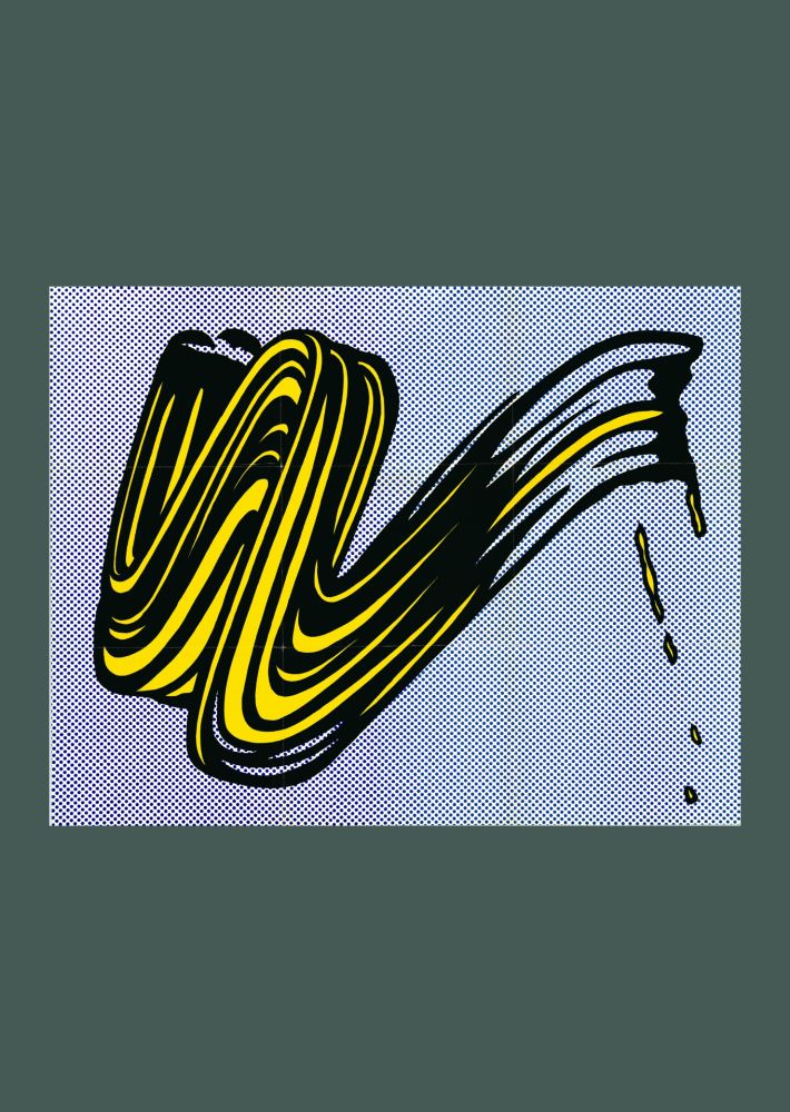 No Technical Lichtenstein - Roy Lichtenstein: 'Brushstroke (Castelli Mailer)' 1965 Offset-lithograph