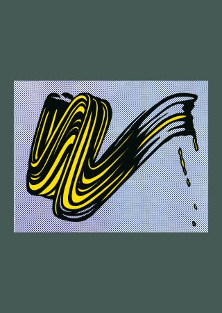Lithograph Lichtenstein - Roy Lichtenstein: 'Brushstroke (Castelli Mailer)' 1965 Offset-lithograph