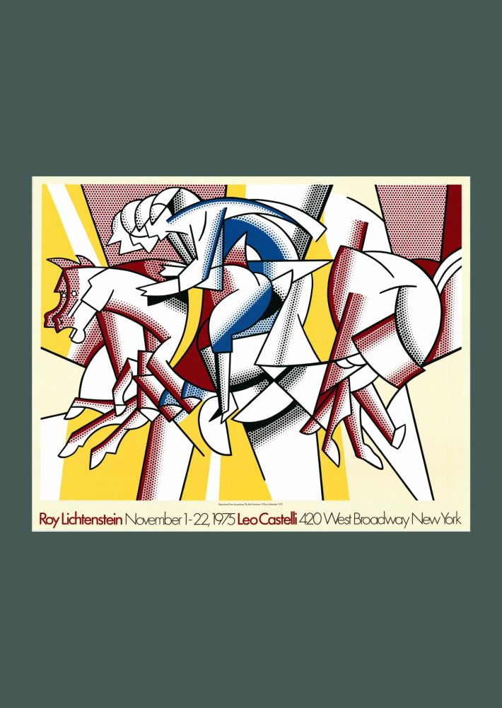 Lithograph Lichtenstein - Roy Lichtenstein: 'Red Horseman' 1975 Offset-lithograph