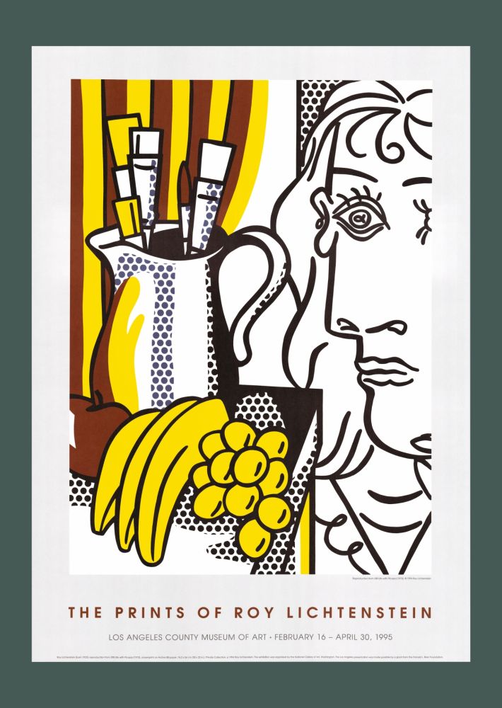 Lithograph Lichtenstein - Roy Lichtenstein: 'Still Life with Picasso' 1995 Offset-lithograph