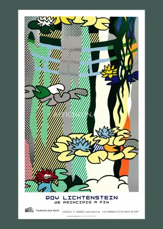Lithograph Lichtenstein - Roy Lichtenstein: 'Water Lilies with Japanese Bridge' 2007 Offset-lithograph