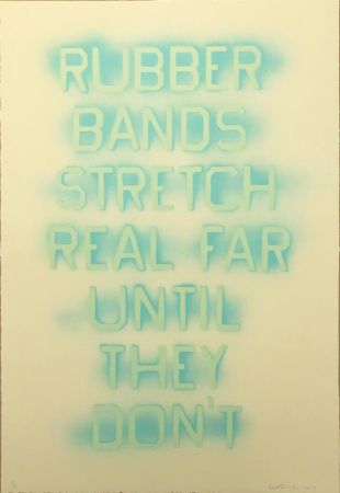 Lithograph Ruscha - Rubber Bands (State II)