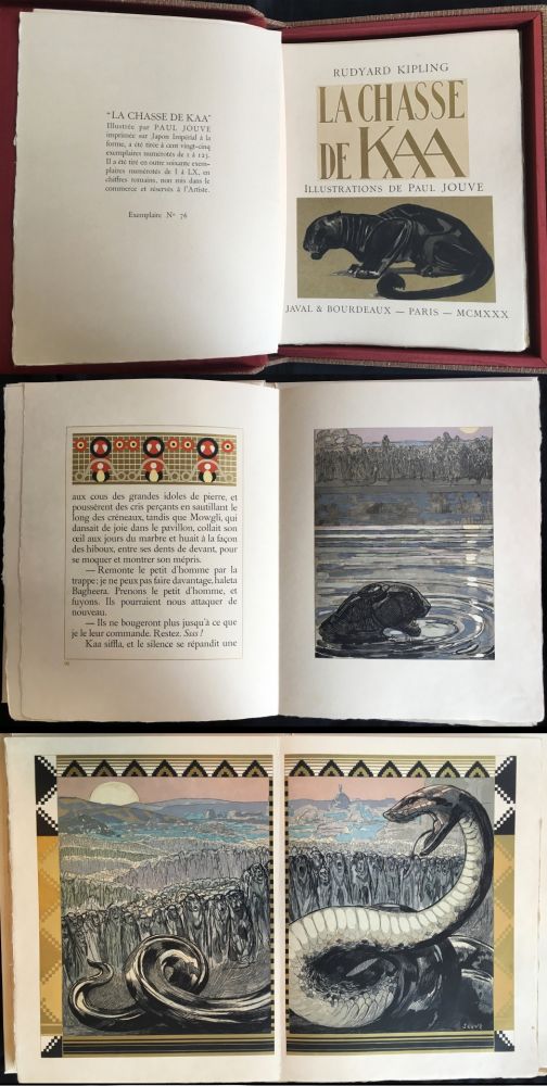Illustrated Book Jouve - Rudyard Kipling : LA CHASSE DE KAA. Illustrations de Paul Jouve (1930)