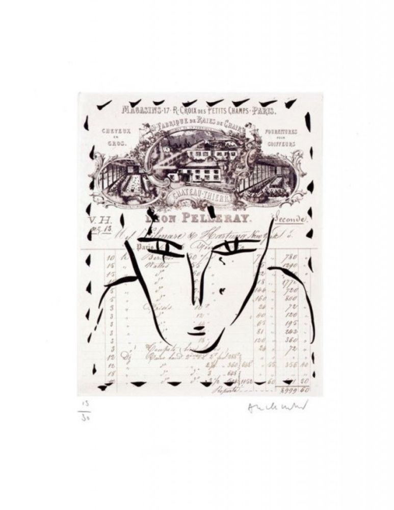 Etching Alechinsky - RUE CROIX DES PETITS CHAMPS / Gravure noire