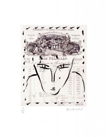 Etching Alechinsky - RUE CROIX DES PETITS CHAMPS / Gravure noire