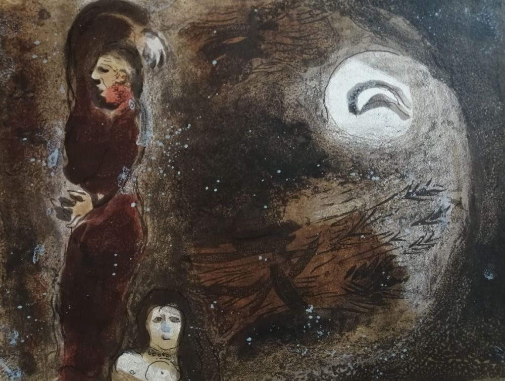 Lithograph Chagall - Ruth aux pieds de Booz