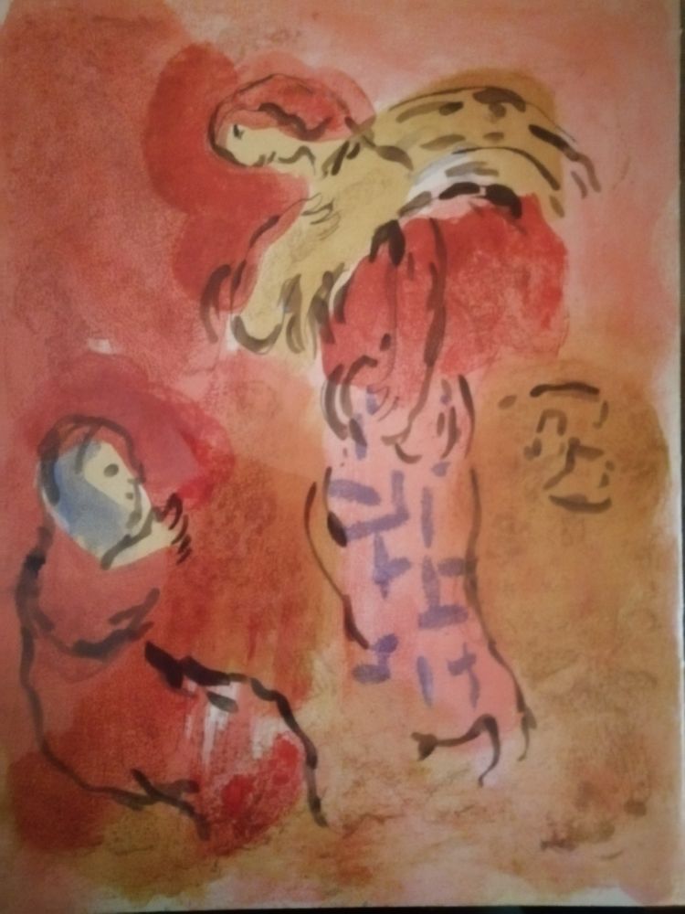 Lithograph Chagall - Ruth glaneuse