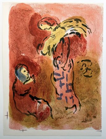 Lithograph Chagall - RUTH GLANEUSE. Lithographie originale pour 