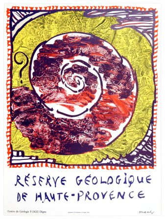 Lithograph Alechinsky - Réserve géologique de la Haute-Provence