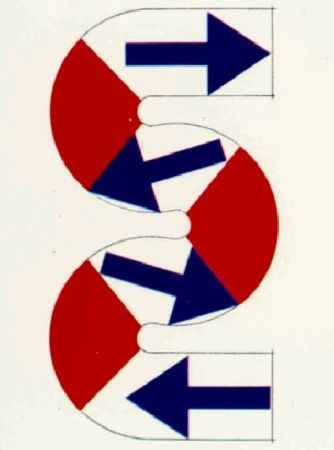Lithograph Sugai - S (Flèches bleues)