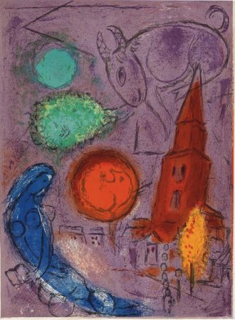Lithograph Chagall - Saint-Germain-des-Prés, 1954 - Very scarce!