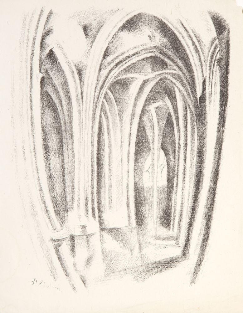 Lithograph Delaunay - Saint-Severin