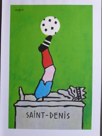 Poster Savignac - Saint Denis (coupe du monde de football) 1998