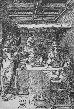 Woodcut Durer - Salome Presenting the Head of John the Baptist to Herodias
