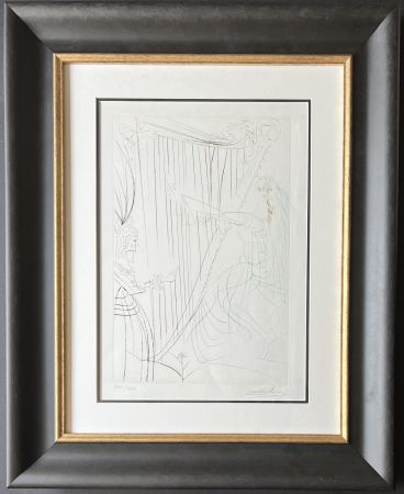Etching Dali - Salvador Dalí (1904–1989) - La reine et Iseult (Tristram and Iseult) - drypoint etchings - 1970