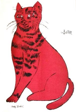 Lithograph Warhol - Sam - Dark Pink