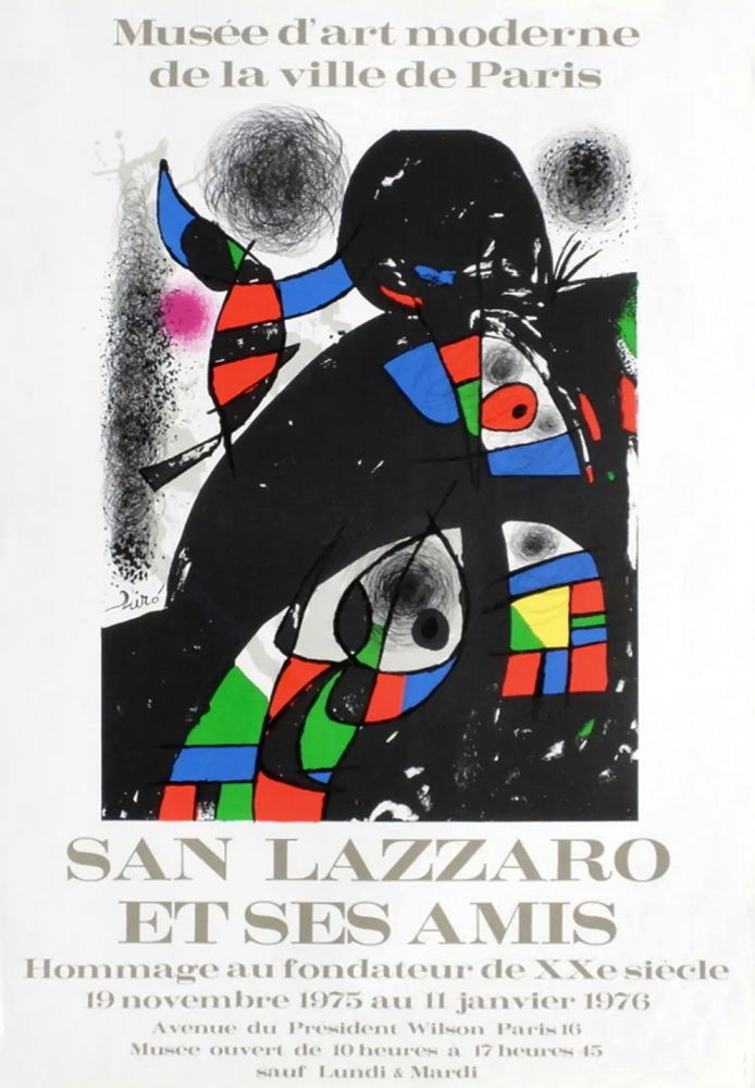 Poster Miró - SAN LAZZARO ET SES AMIS. Hommage. Affiche originale .1975.