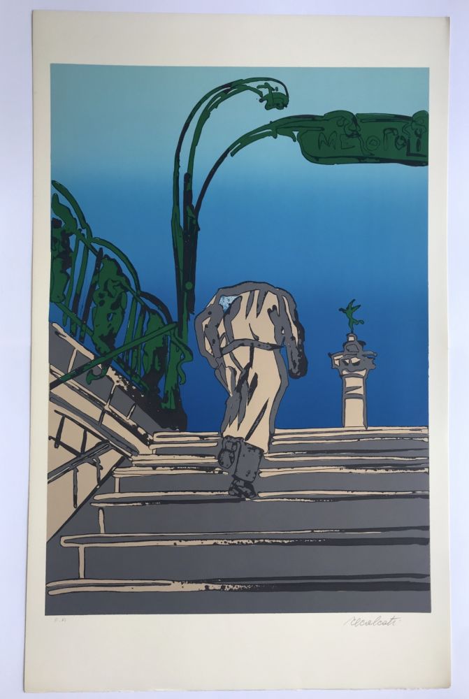 Screenprint Recalcati - Sans titre (Sortie du métro Bastille)