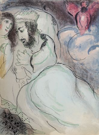 Lithograph Chagall - Sara et Abimelech, 1960