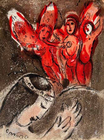 Lithograph Chagall - Sarah And Abimelech