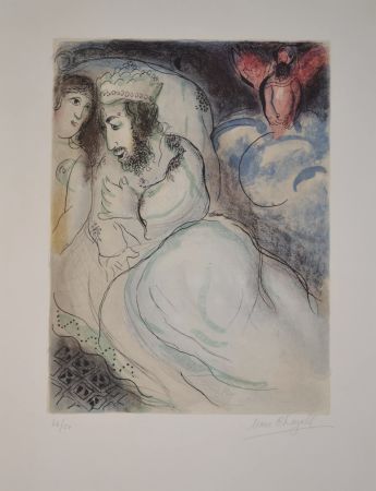 Lithograph Chagall - Sarah And Abimelech - M239