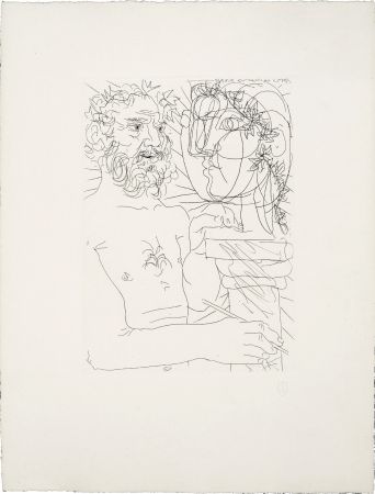 Engraving Picasso - SCULPTEUR À MI-CORPS AU TRVAIL (Suite Vollard, pl. 49) - 1933
