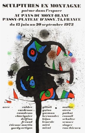 Poster Miró - SCULPTURES EN MONTAGNE. EXPO 1973. Affiche originale.