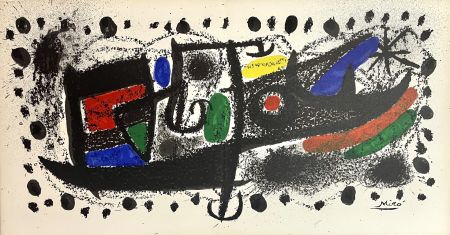 Lithograph Miró - Scène d'étoiles
