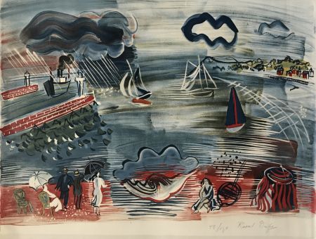 Lithograph Dufy - Seaside