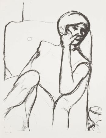 Lithograph Diebenkorn - Seated Woman in Arm Chair