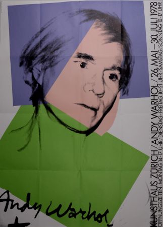 Lithograph Warhol - Self-portrait, 1978 - Large sought-after poster