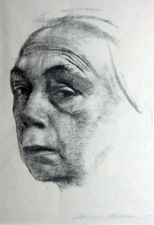 Lithograph Kollwitz - Self Portrait 