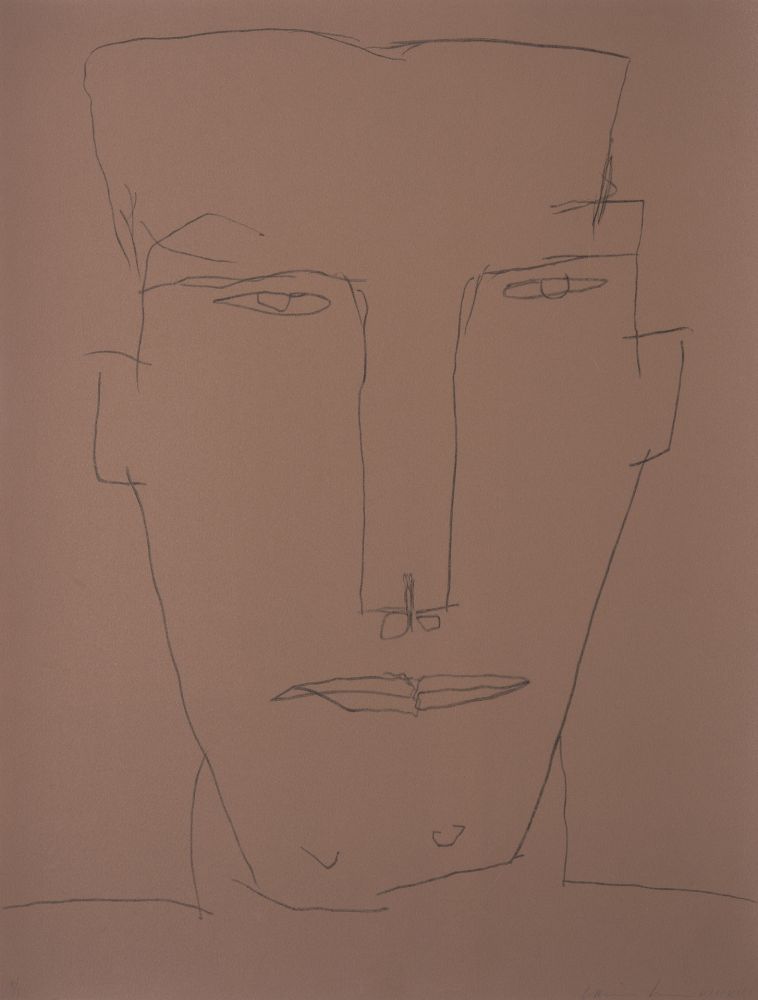 Lithograph Brown - Self Portrait 17