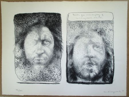 Lithograph Trampedach - Selfportrait I