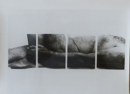 Photography Coplans - Selfportrait lying figure, holding leg, four panels
