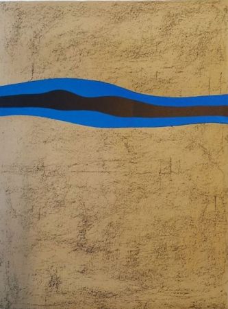 Lithograph Santomaso - Separazione nero e blu