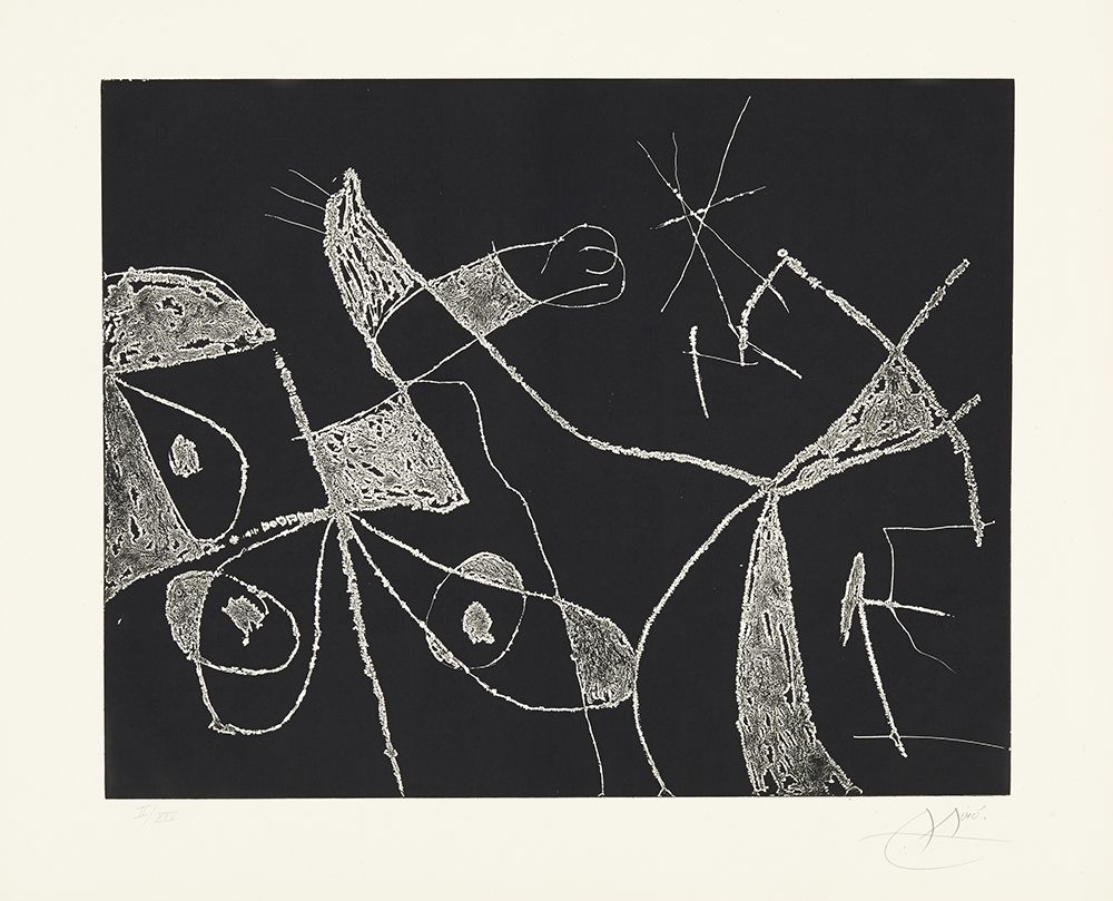 Engraving Miró - Serie Mallorca - Negro y Blanco VI
