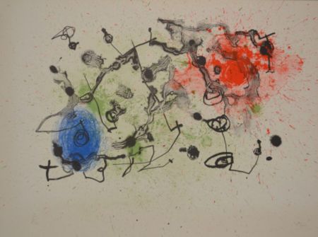 Lithograph Miró - Series II Blue Red And Green - M294