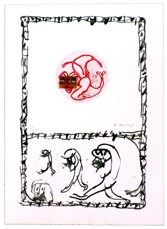 Engraving Alechinsky - Serpent IV