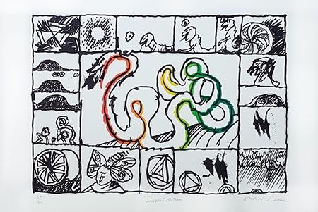 Lithograph Alechinsky - Serpent restauré