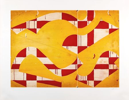 Aquatint Fonseca - Seven String Etching with Yellow & Red