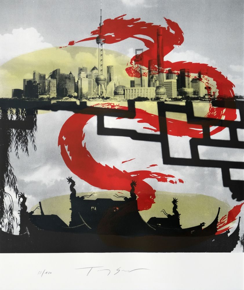 Lithograph Soulie - Shanghai le Dragon