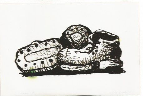 Lithograph Guston - Shoes