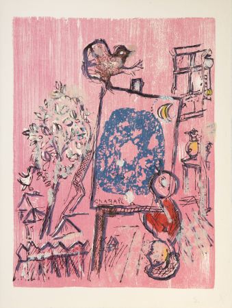 Woodcut Chagall - Si Mon Soleil (Plate 6 From Poems)