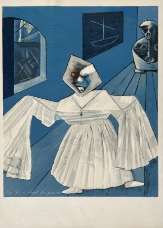 Lithograph Ernst - Sign for a School for Pirates 