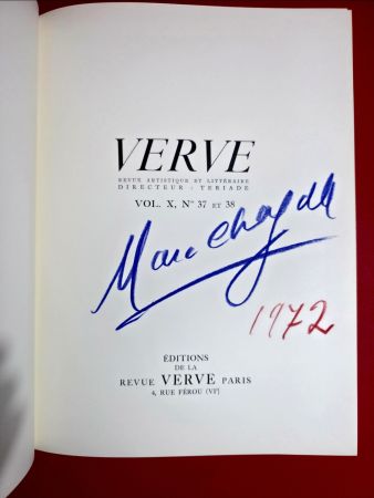 Illustrated Book Chagall - Signed -Verve-Teriade- Dessins pour la Bible II 