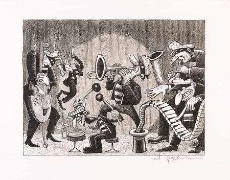 Lithograph Spiegelman - Silent Six (Black and White)