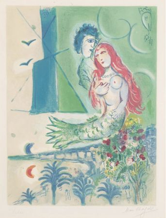 Lithograph Chagall - Sirene au Poete