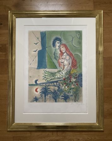 Lithograph Chagall (After) -  Sirène au Poète
